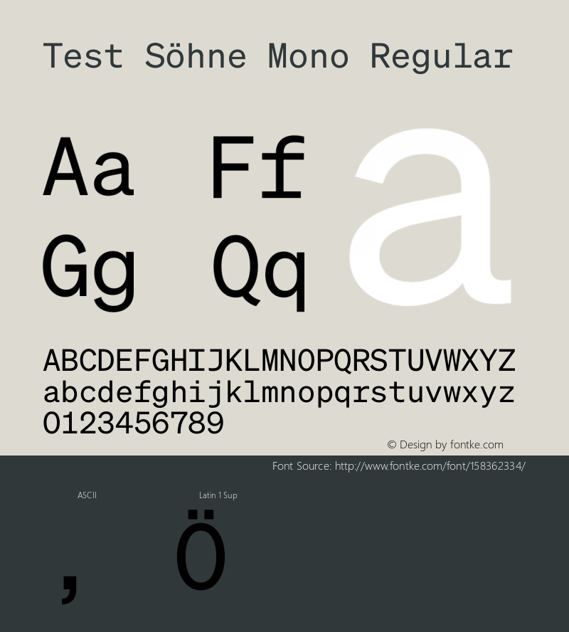 Test Söhne Mono Version 1.108;hotconv 1.0.116;makeotfexe 2.5.65601 Font Sample