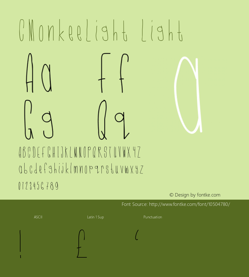 CMonkeeLight Light Version 001.000 Font Sample