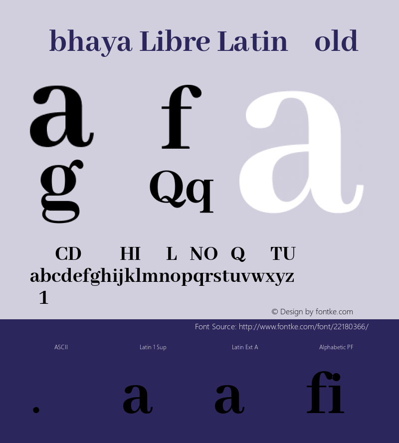 Abhaya Libre Latin Bold Version 1.000 Font Sample