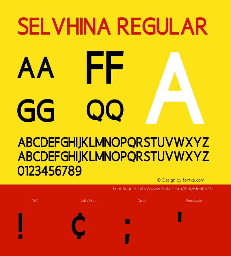 Selvhina Version 1.00;April 22, 2020;FontCreator 11.5.0.2422 64-bit Font Sample