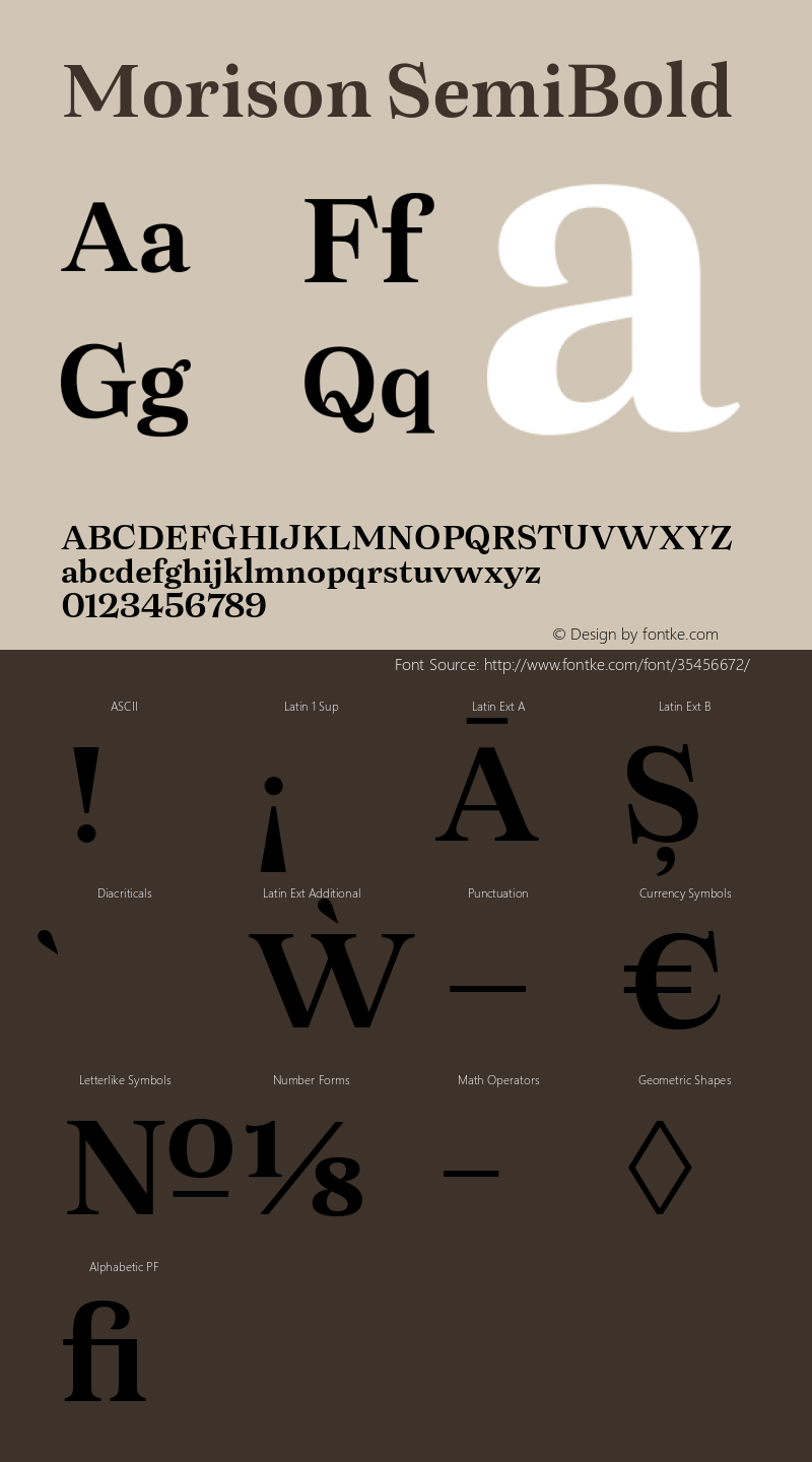 Morison-SemiBold Version 0.001;PS 000.001;hotconv 1.0.88;makeotf.lib2.5.64775 Font Sample