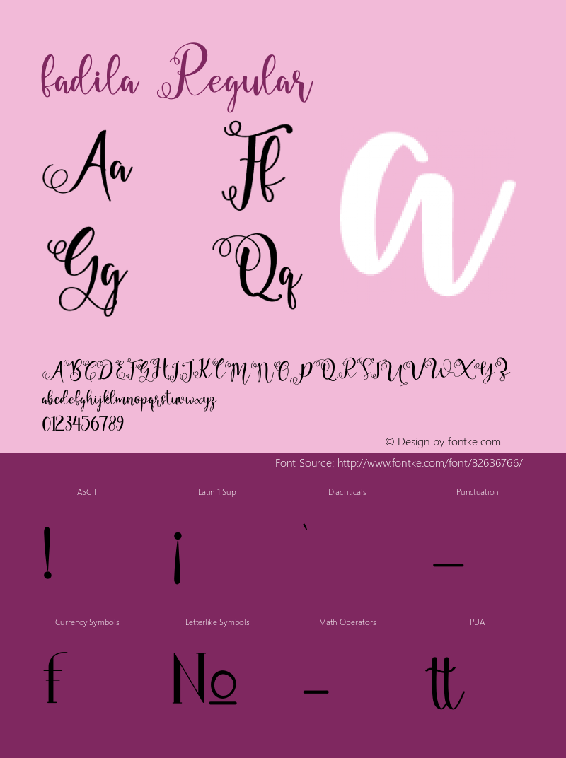 fadila Version 1.00;July 5, 2020;FontCreator 12.0.0.2545 64-bit Font Sample