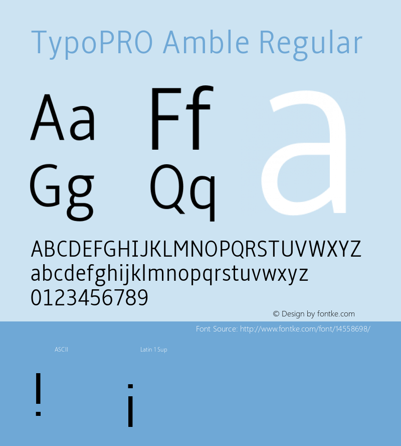 TypoPRO Amble Regular Version 1.00000; 2009 Font Sample