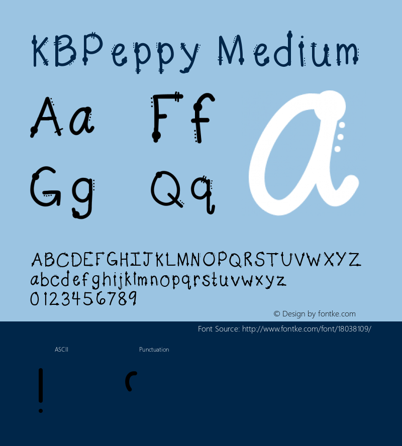 KBPeppy Medium Version 001.000 Font Sample