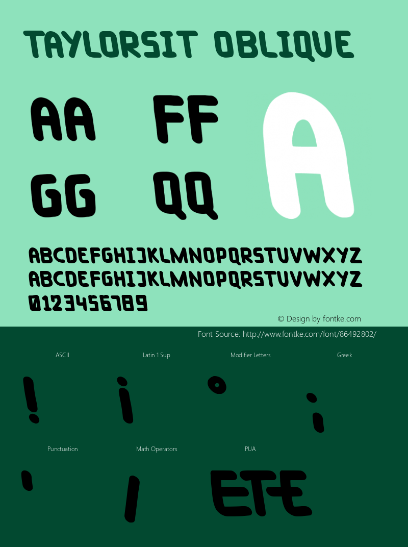 Taylorsit Oblique Version 1.00;October 8, 2020;FontCreator 12.0.0.2563 64-bit Font Sample