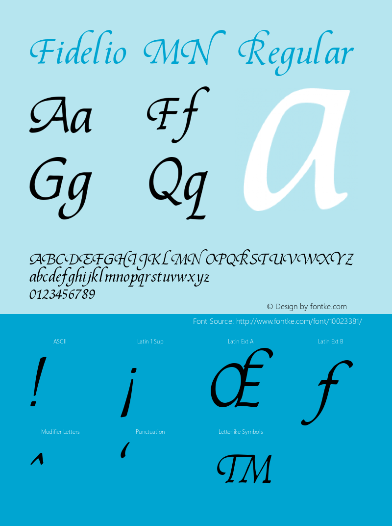 Fidelio MN Regular 001.003 Font Sample