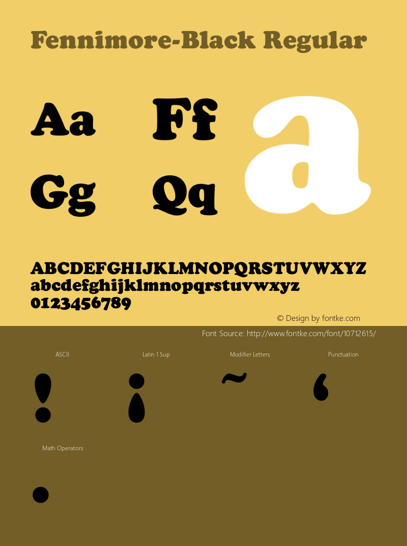 Fennimore-Black Regular Unknown Font Sample