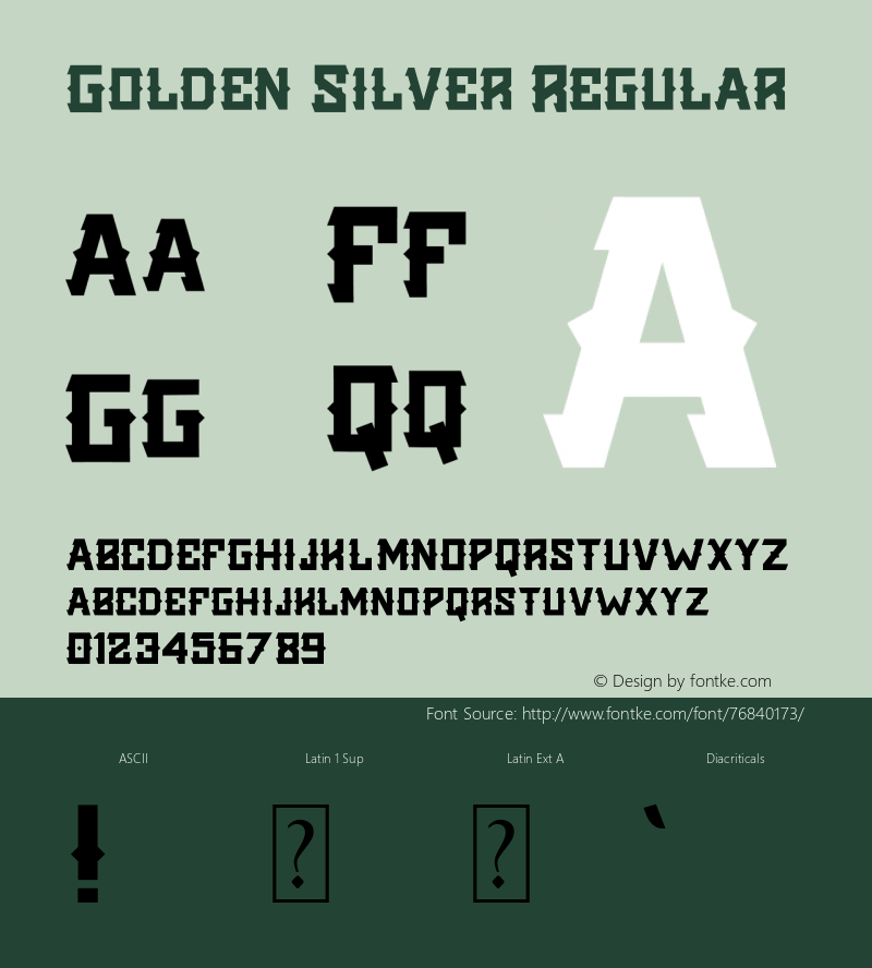 Golden Silver Version 1.00;August 10, 2020;FontCreator 12.0.0.2563 64-bit Font Sample