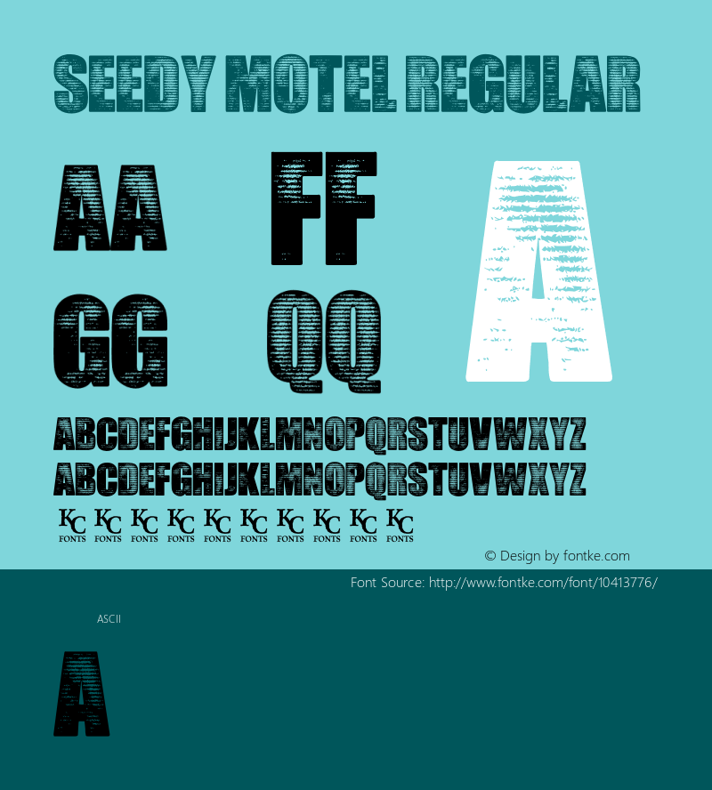 Seedy Motel Regular 1.001 Font Sample