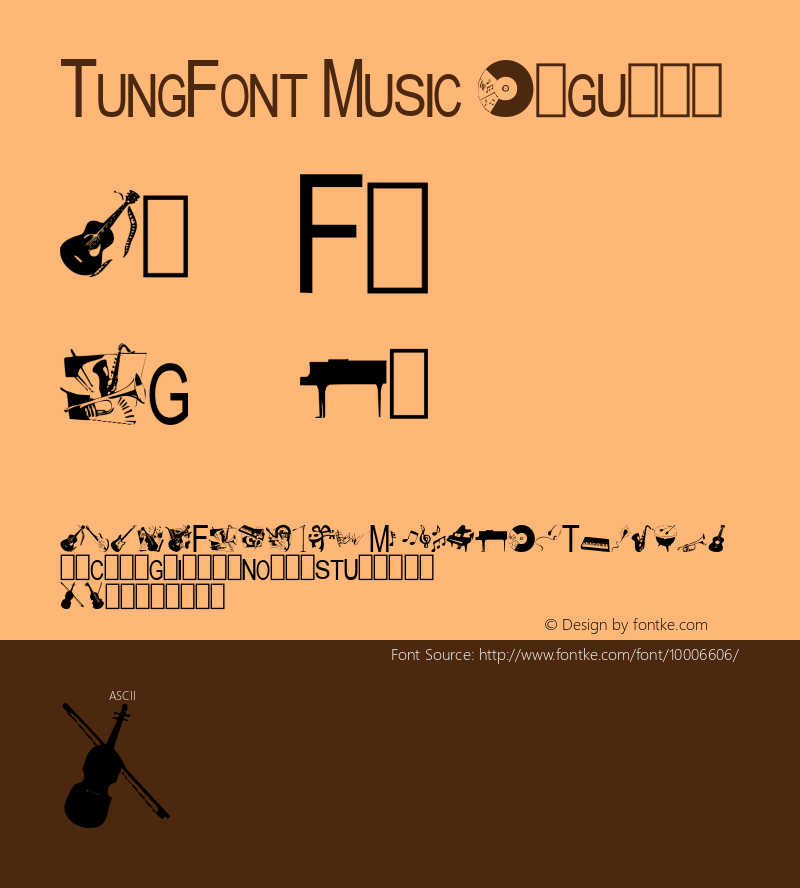 TungFont Music Regular 2000; 1.0, initial release Font Sample