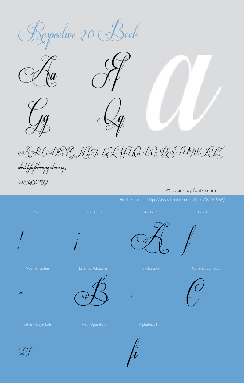 Respective 2.0 Book Version 2.000 Font Sample