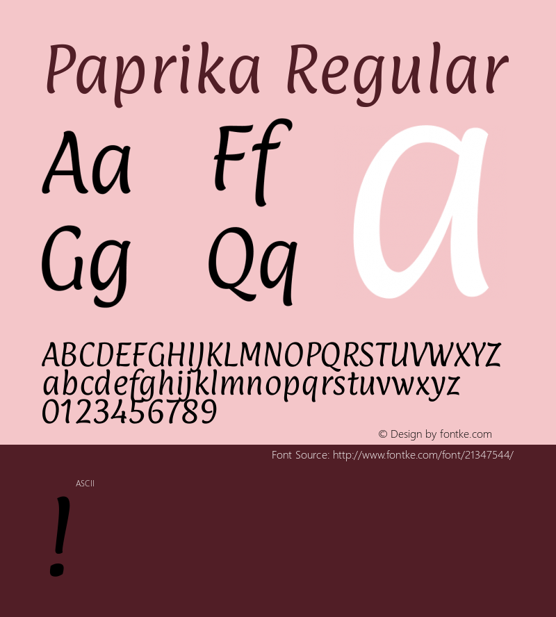 Paprika Version 1.0 Font Sample