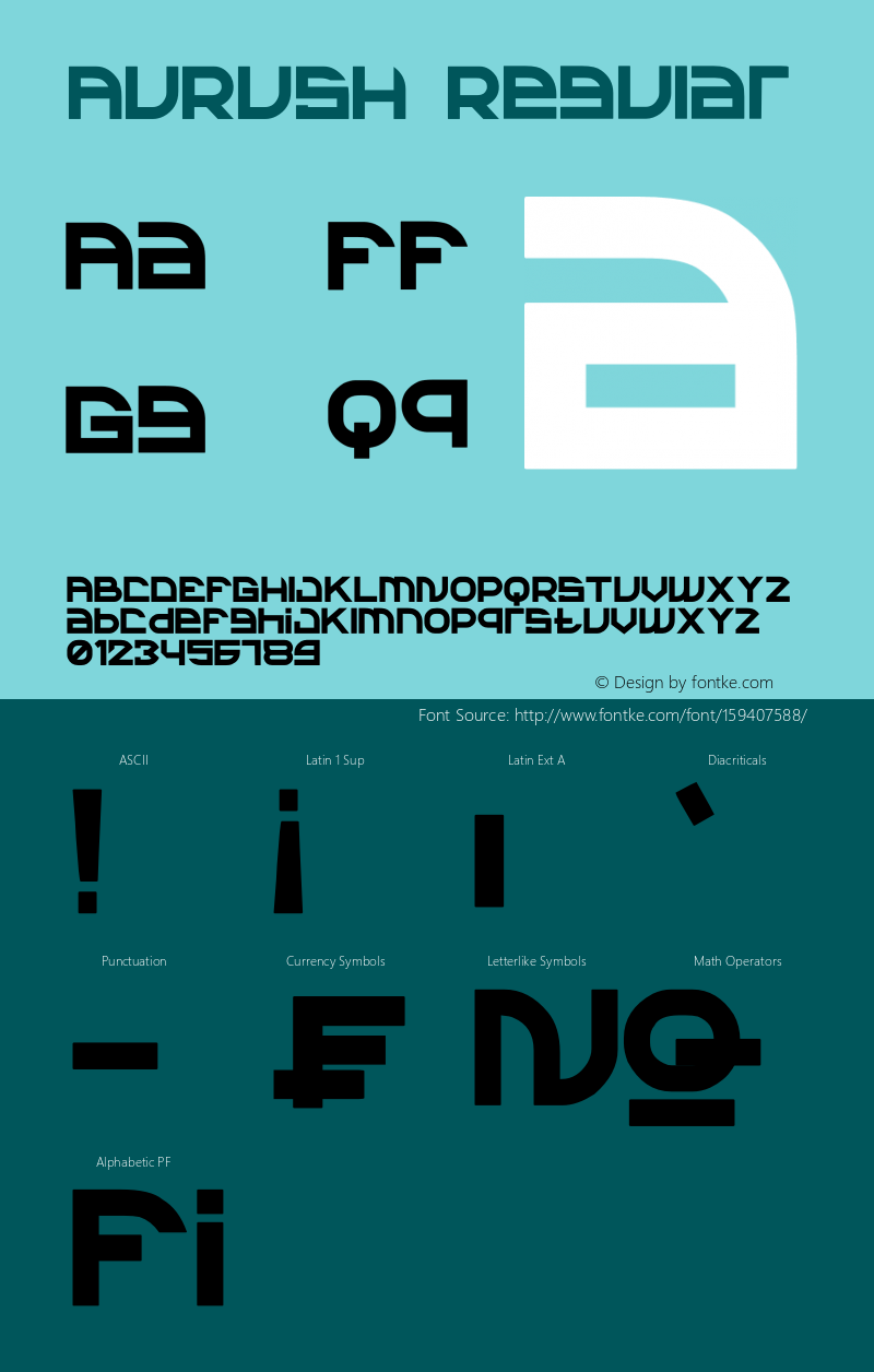 AURUSH Version 1.00;May 22, 2021;FontCreator 13.0.0.2683 32-bit Font Sample