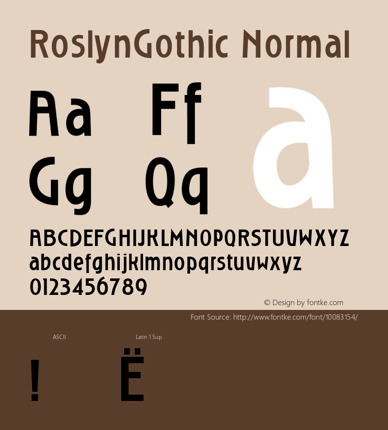RoslynGothic Normal 1.000 Font Sample