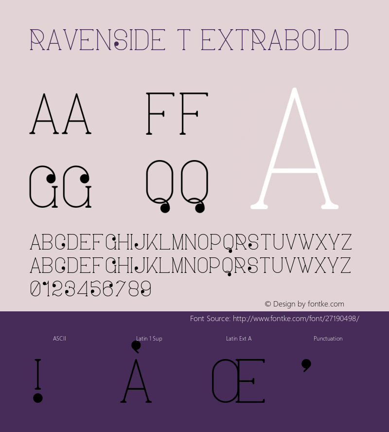 Ravenside-TExtrabold Version 1.002;Fontself Maker 3.0.0-3 Font Sample