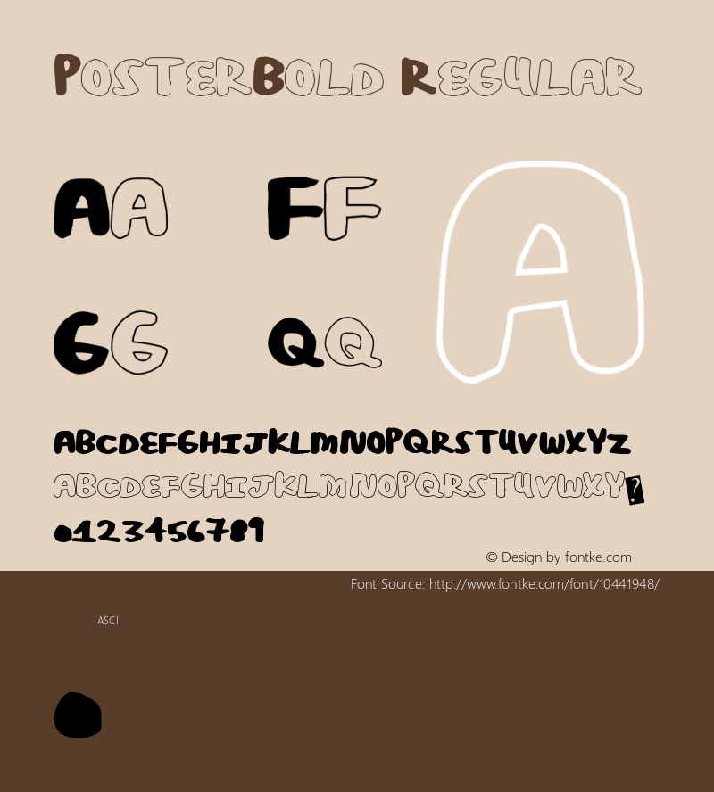 PosterBold Regular Version 1.00 July 16, 2012, initial release Font Sample