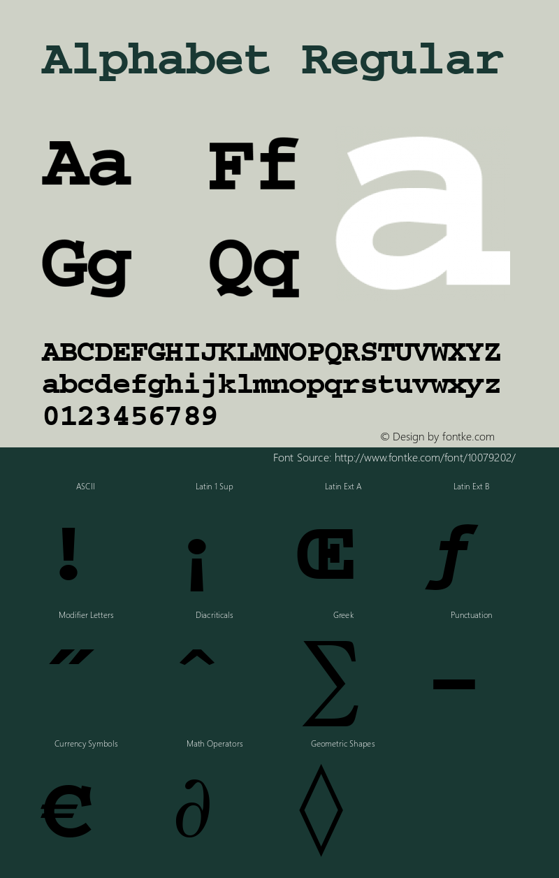 Alphabet Regular Brendel            :06.07.1995 Font Sample
