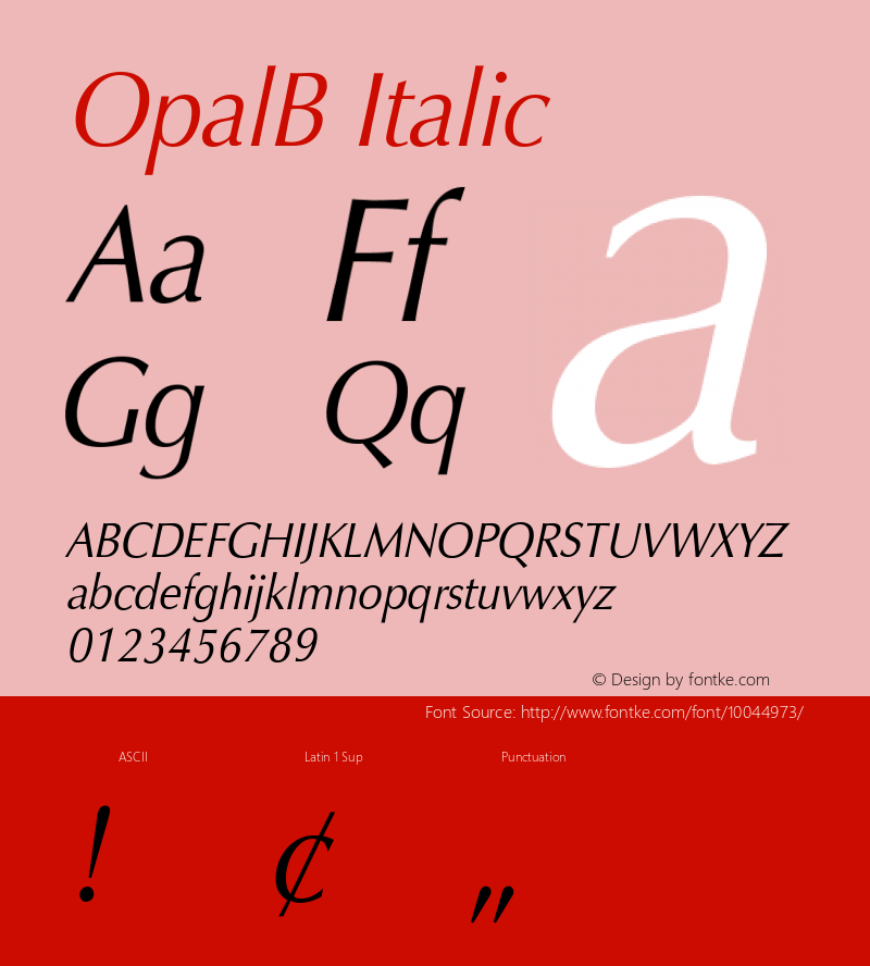 OpalB Italic 001.001 Font Sample
