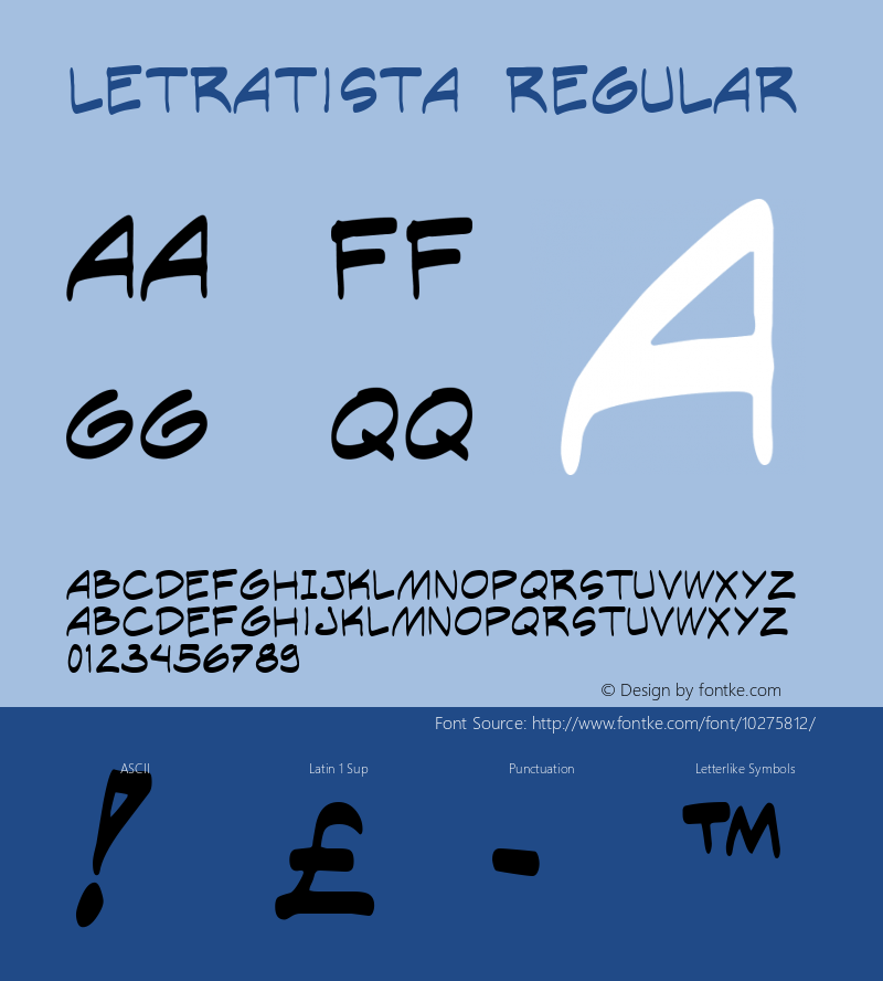 Letratista Regular Macromedia Fontographer 4.1 10/4/2005 Font Sample