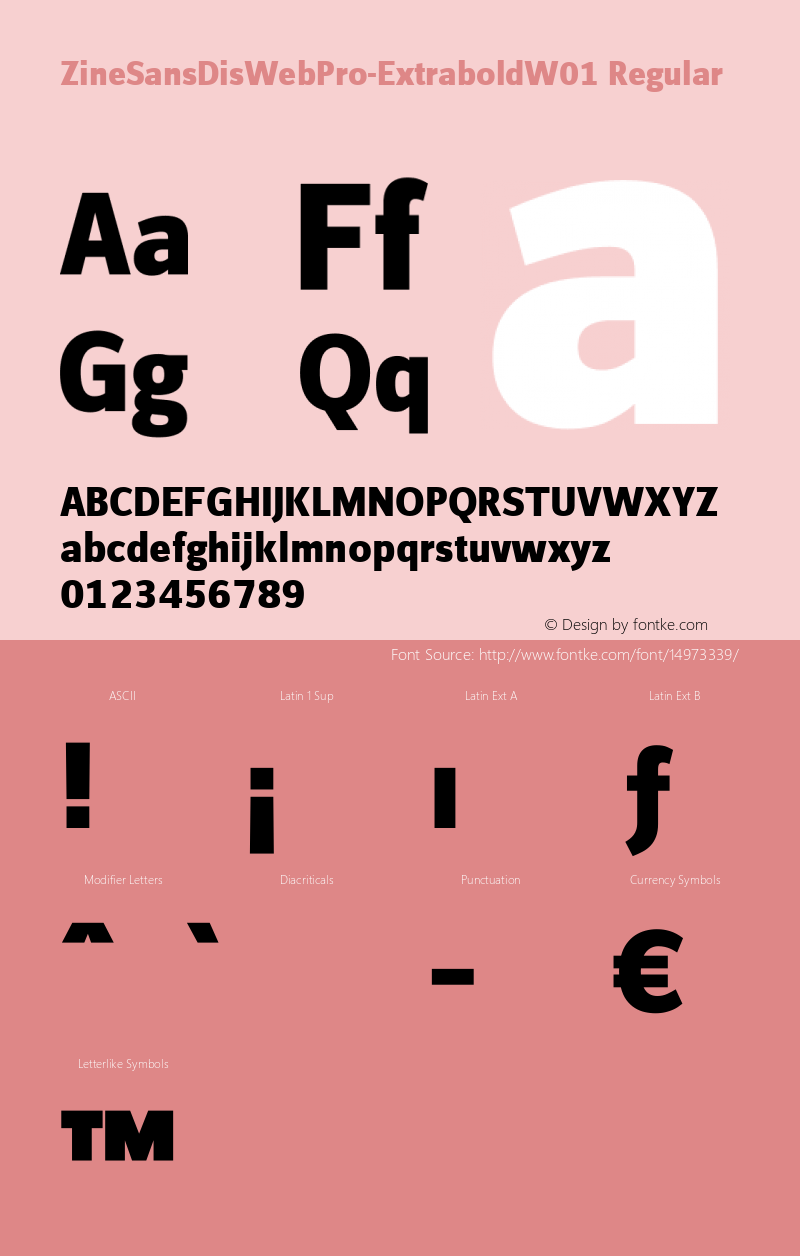 ZineSansDisWebPro-ExtraboldW01 Regular Version 7.504 Font Sample