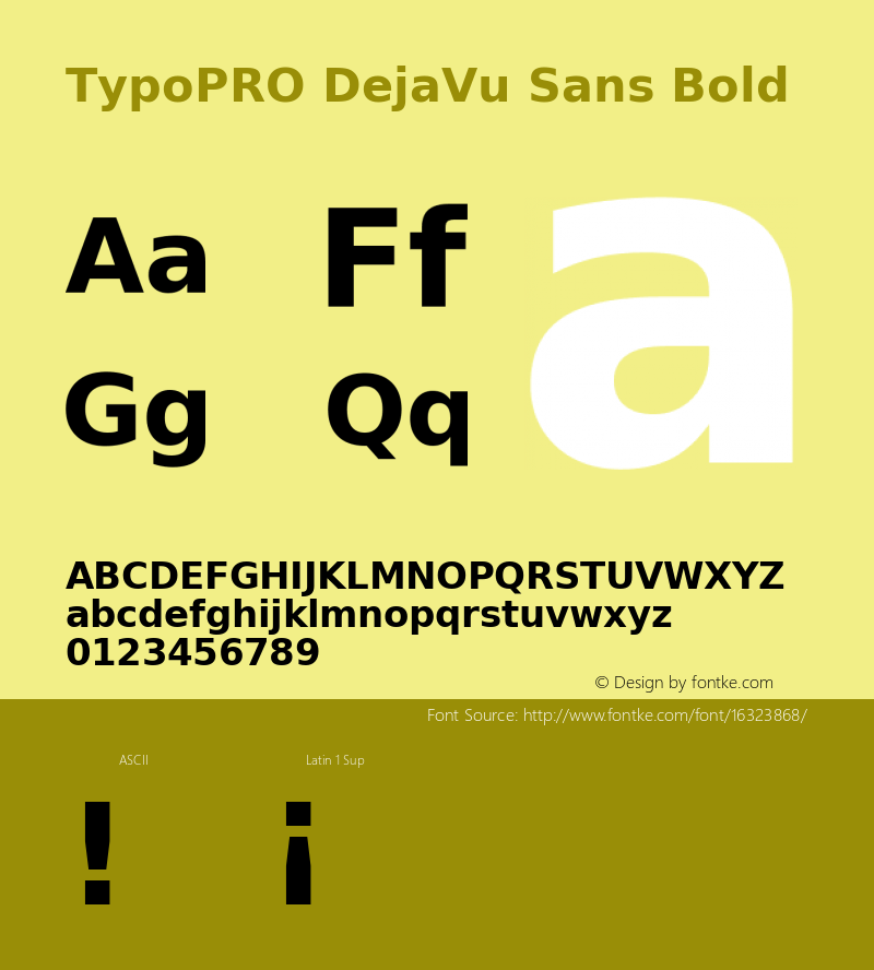 TypoPRO DejaVu Sans Bold Version 2.34 Font Sample