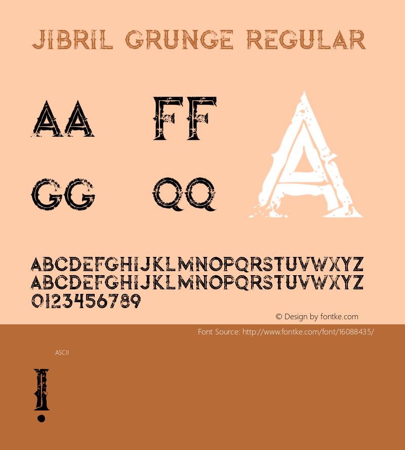 jibril grunge Regular Version 1.000 Font Sample