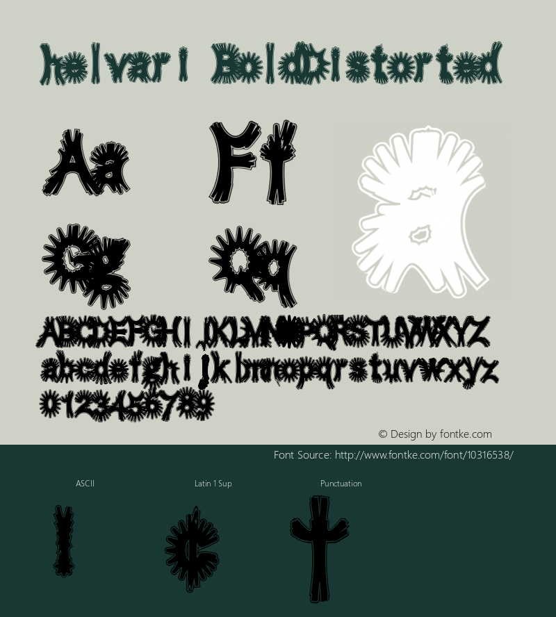 helvari BoldDistorted Version 1.000 2007 initial release Font Sample