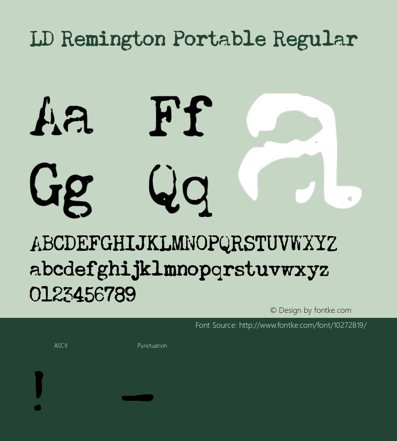 LD Remington Portable Regular 10/17/03 Font Sample