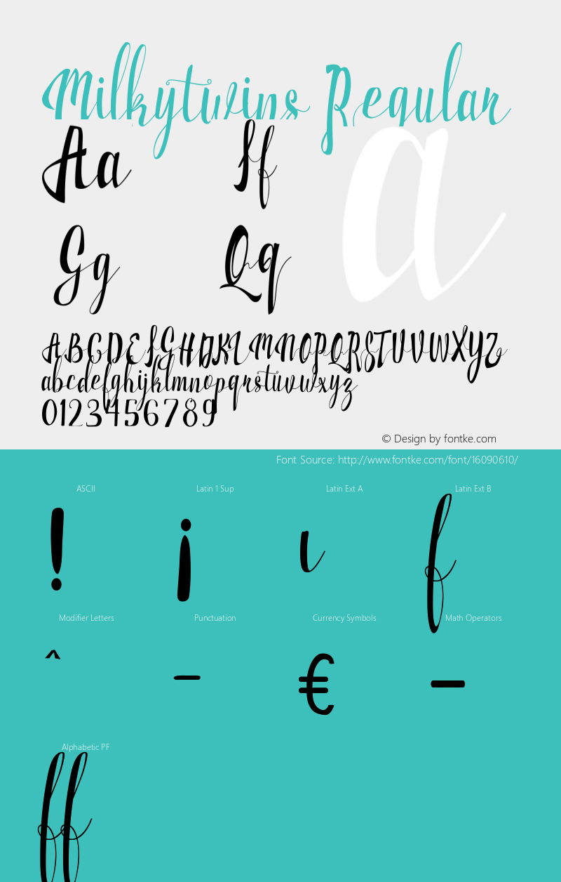 Milkytwins Regular 1.000 Font Sample