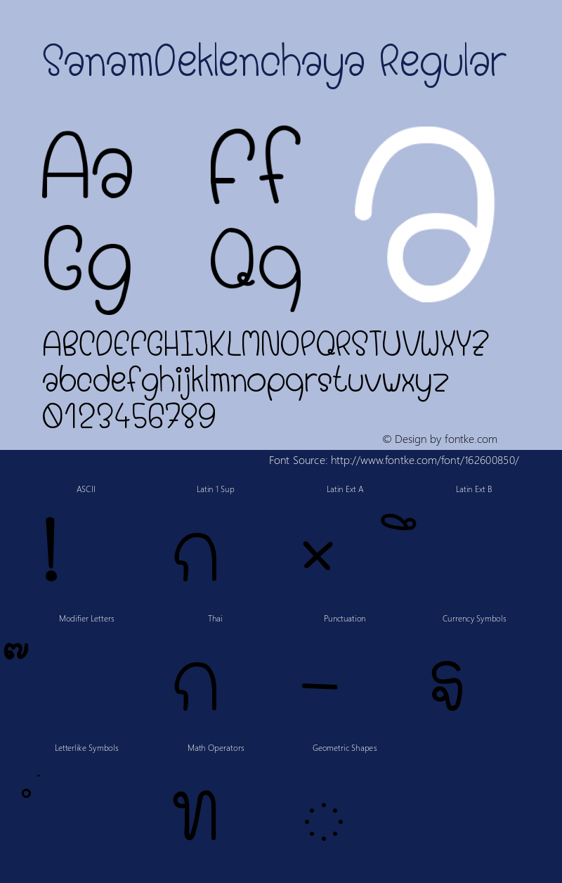 SanamDeklenchaya Version 1.001 by chaya Font Sample