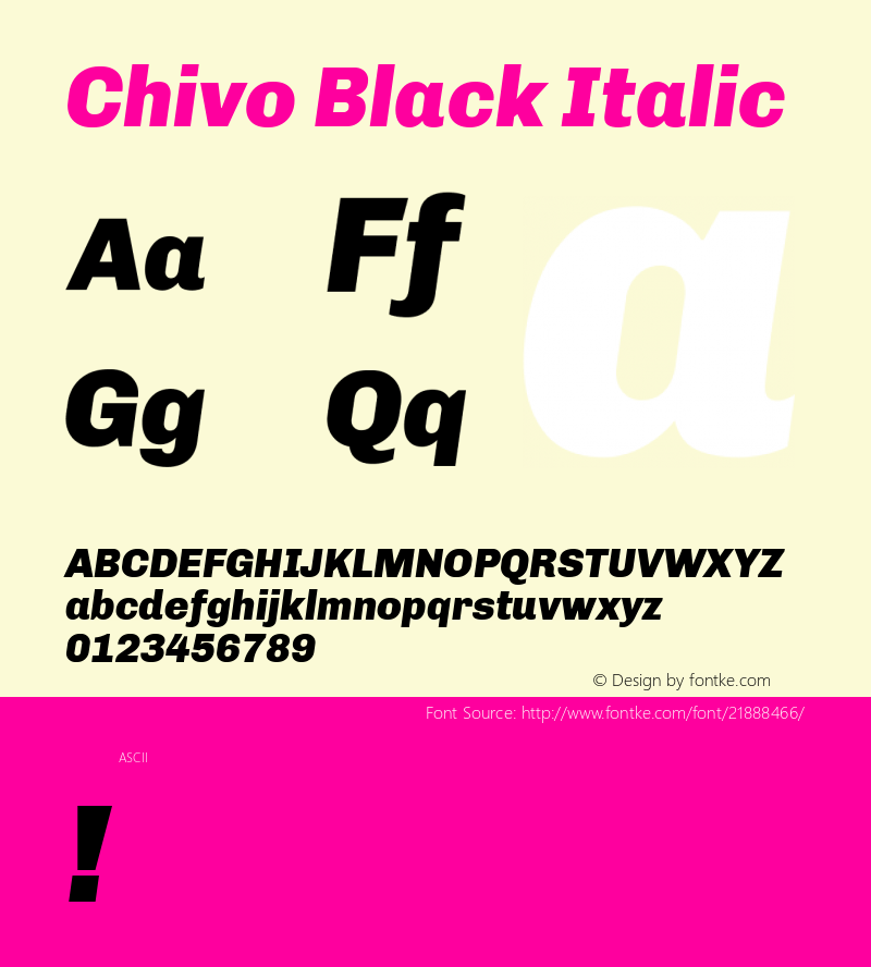 Chivo Black Italic  Font Sample