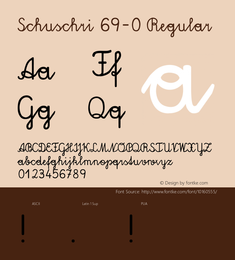 Schuschri 69-0 Regular Version 1.00 Font Sample