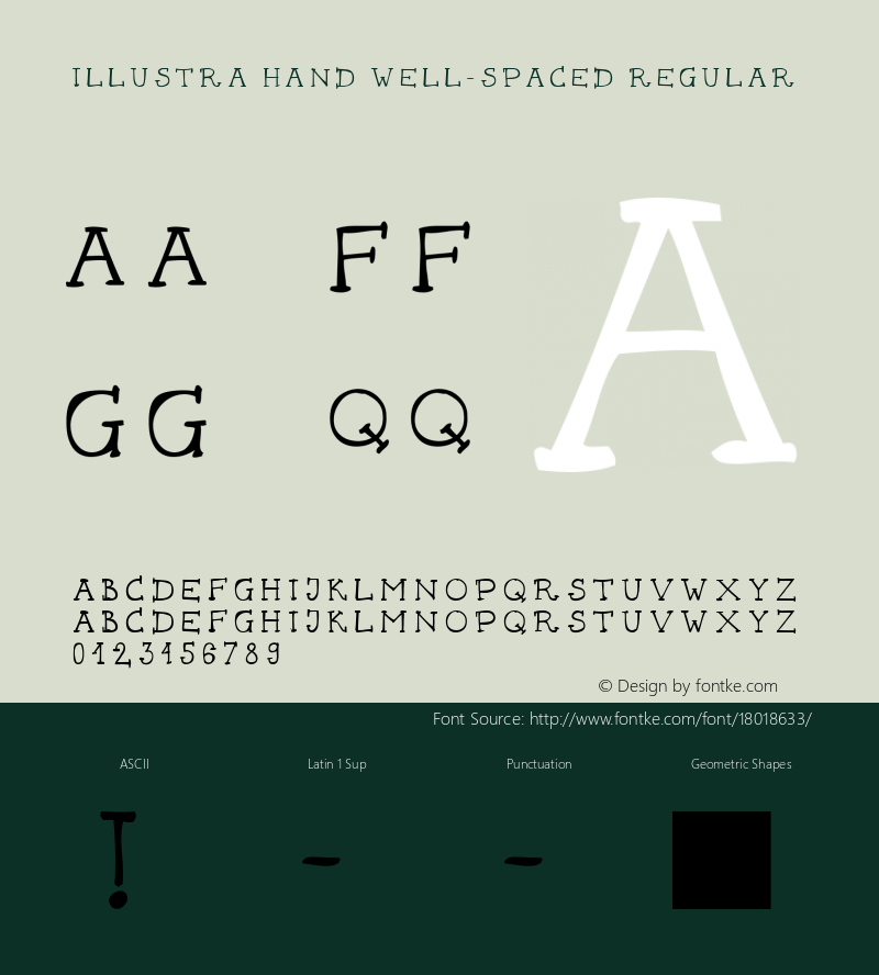 Illustra Hand Well-Spaced Regular Version 1.00 January 10, 2014, initial release Font Sample