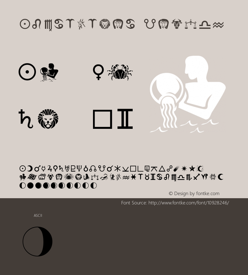 Astrologer Medium Version 001.000 Font Sample