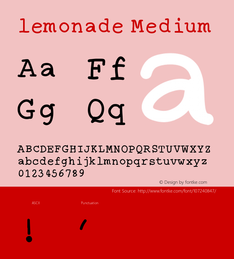 lemonade Version 001.000 Font Sample