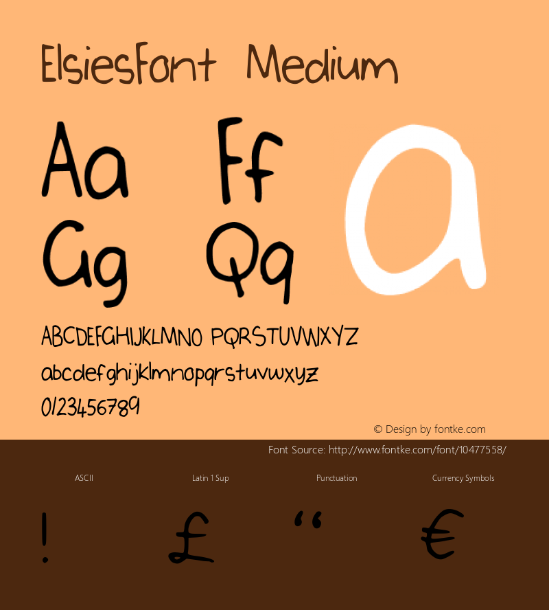 ElsiesFont Medium Version 001.000 Font Sample