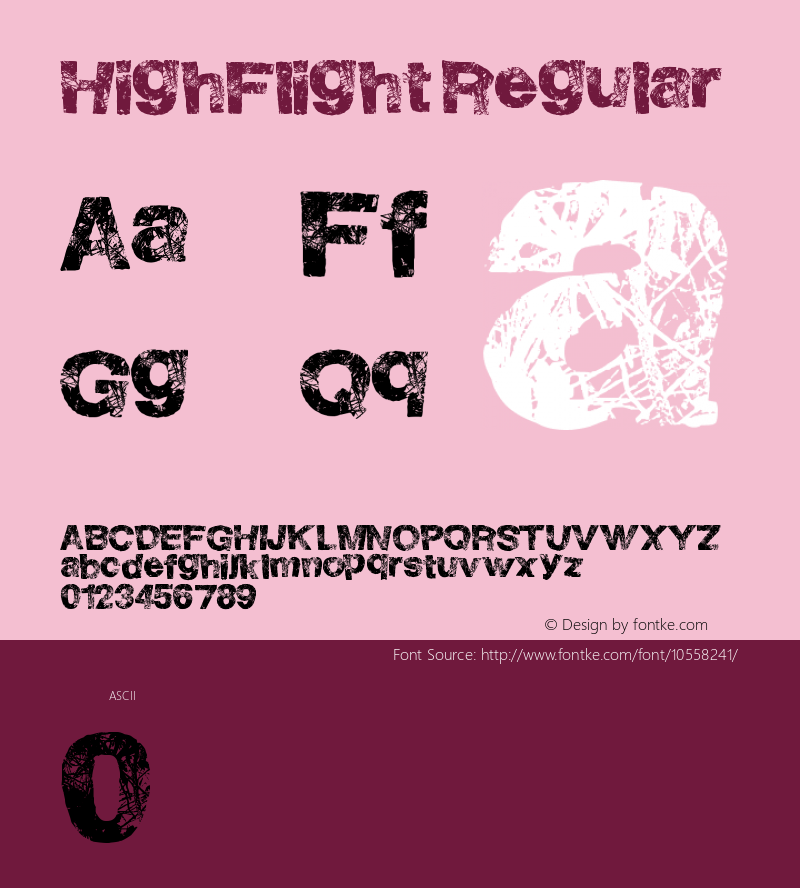 HighFlight Regular Version 1.00 June 2, 2014, initial release Font Sample