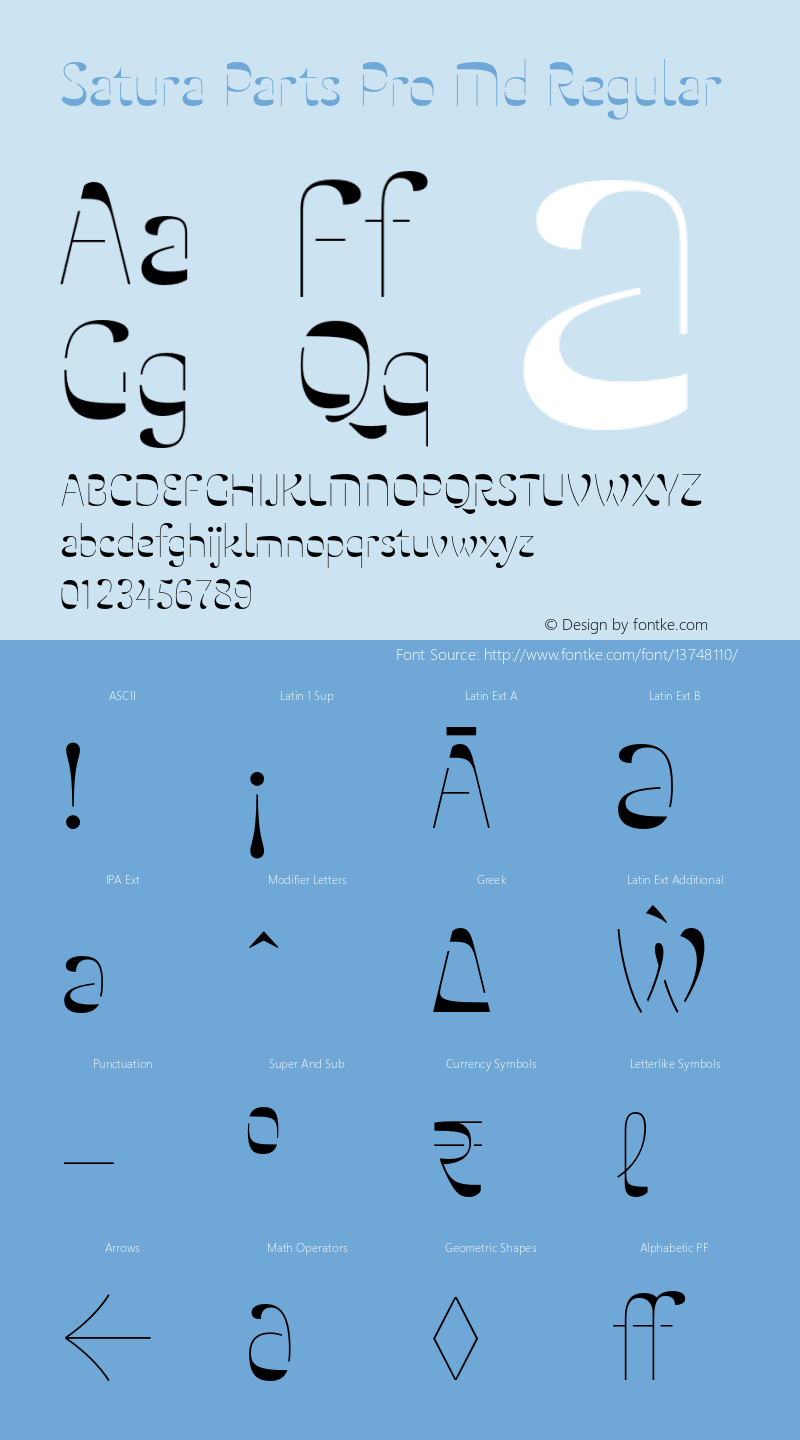 Satura Parts Pro Md Regular Version 1.100 Font Sample