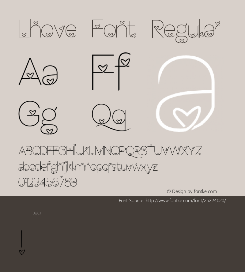 lhove Font Regular Version 1 Font Sample