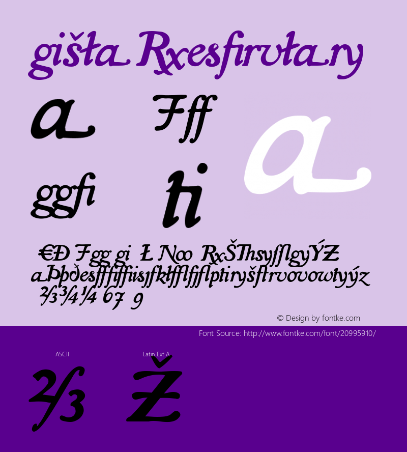 Isla-Extra Version 001.000 Font Sample