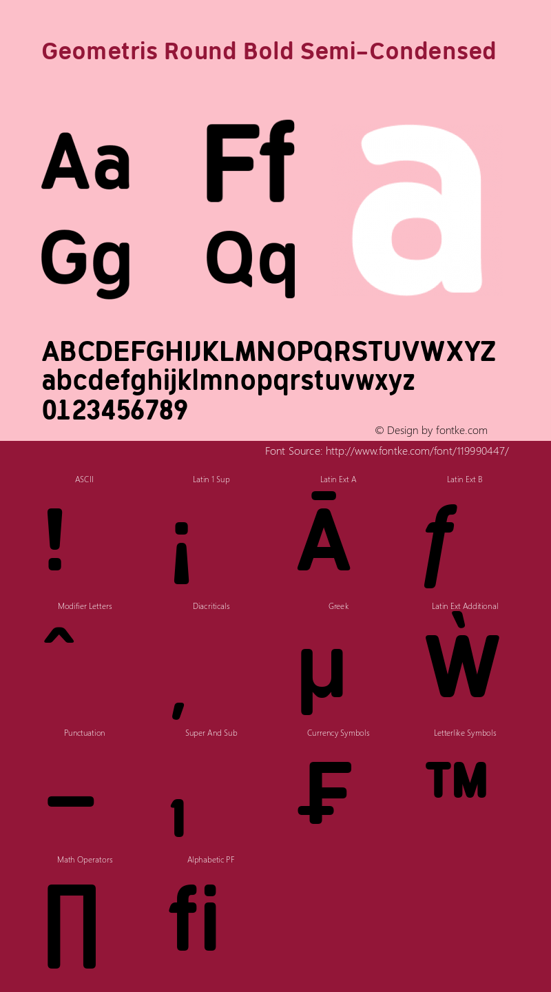 Geometris Round Bold Semi-Condensed 001.000 Font Sample