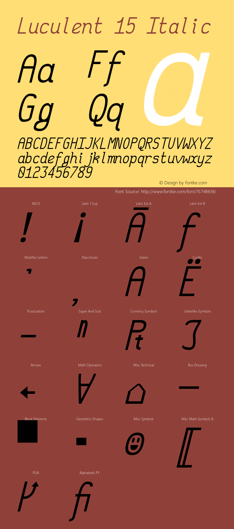 Luculent 15 Italic Version 2.0.0-b4b12eb282a3 Font Sample