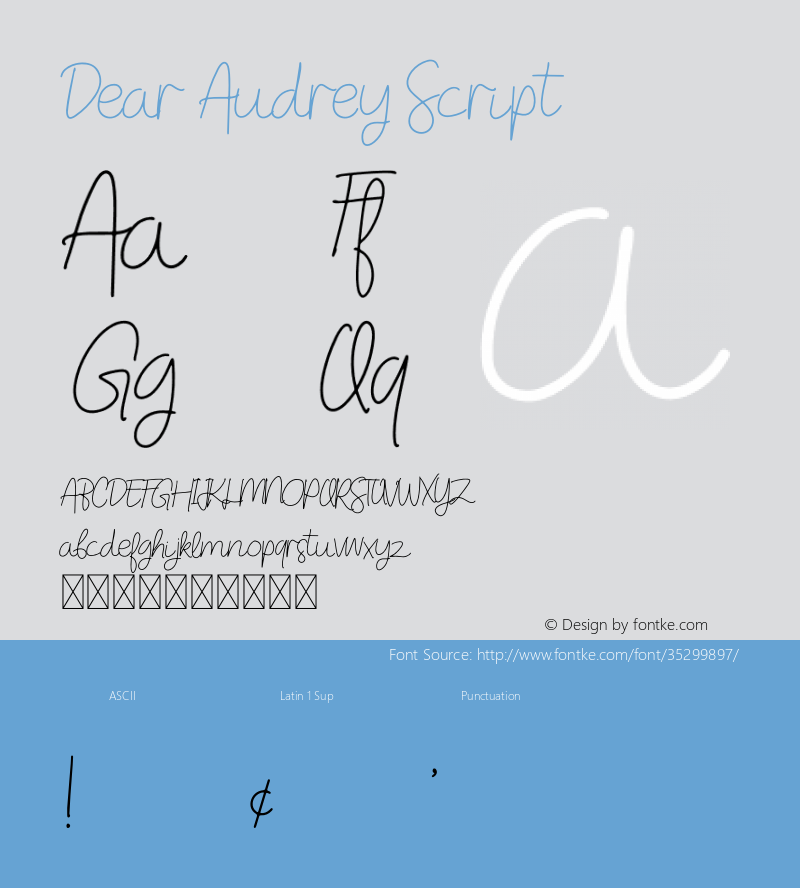 Dear Audrey Script Version 1.002;Fontself Maker 3.2.2 Font Sample