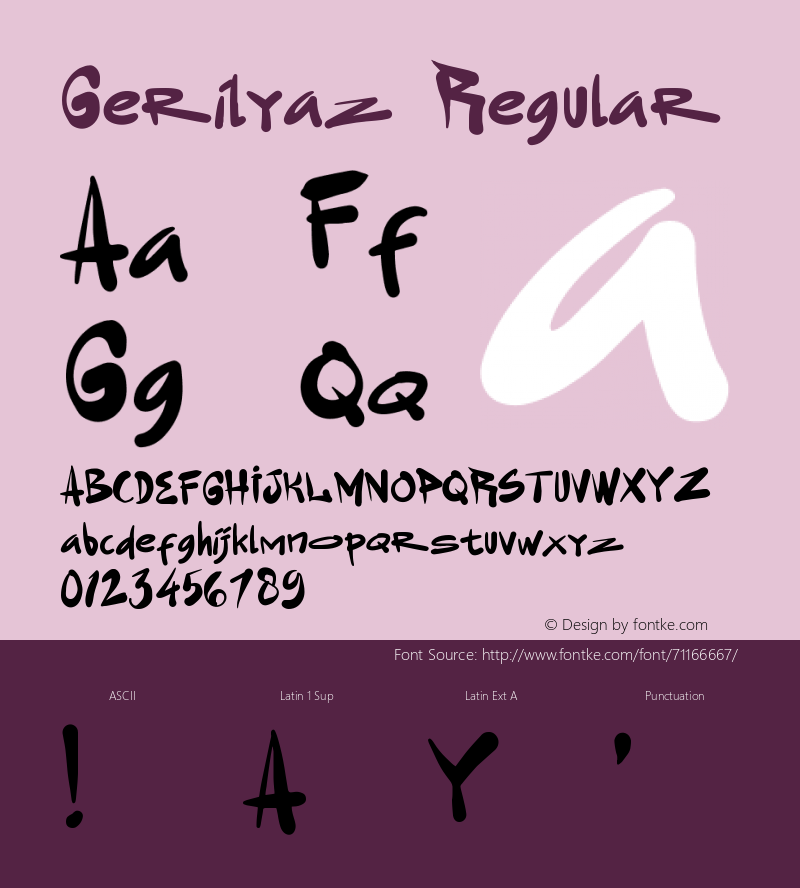 Gerilyaz Version 1.000;Fontself Maker 3.5.1 Font Sample