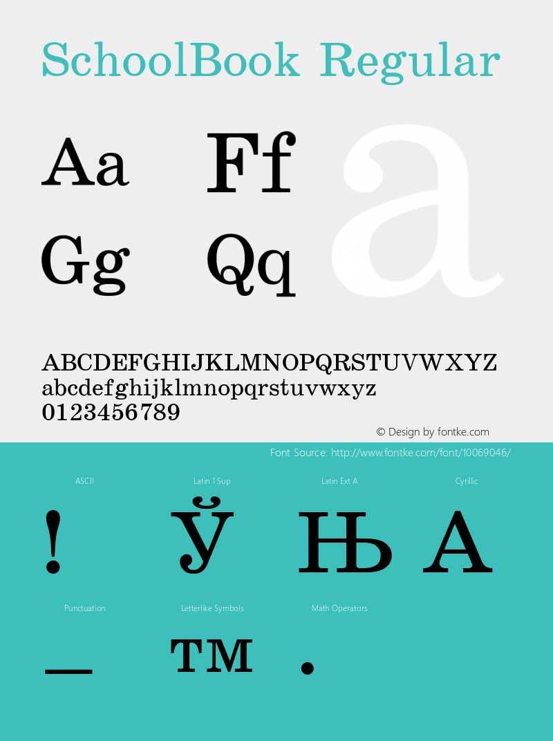 SchoolBook Regular Converted from t:\SHN_____.TF1 by ALLTYPE Font Sample