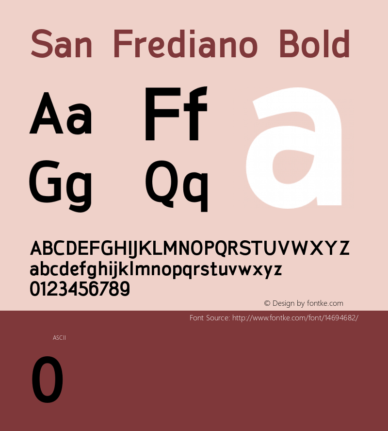 San Frediano Bold Version 1.000 Font Sample
