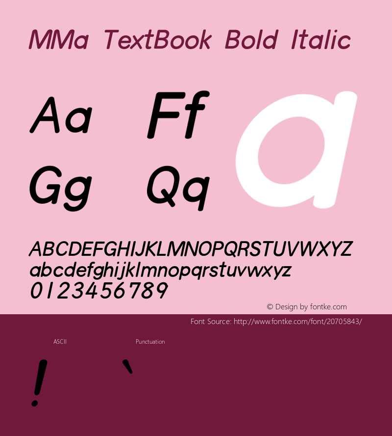 MMaTextBook-BoldItalic Version 3.001;PS 001.000;hotconv 1.0.38;makeotf.lib1.6.5960 Font Sample