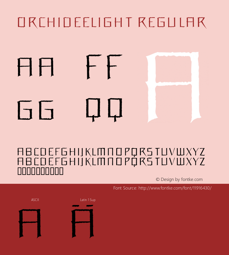 OrchideeLight Regular Macromedia Fontographer 4.1.2 22.09.2006 Font Sample
