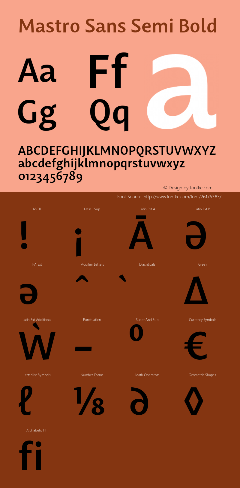 MastroSans-SemiBold Version 1.000;PS 001.000;hotconv 1.0.88;makeotf.lib2.5.64775 Font Sample