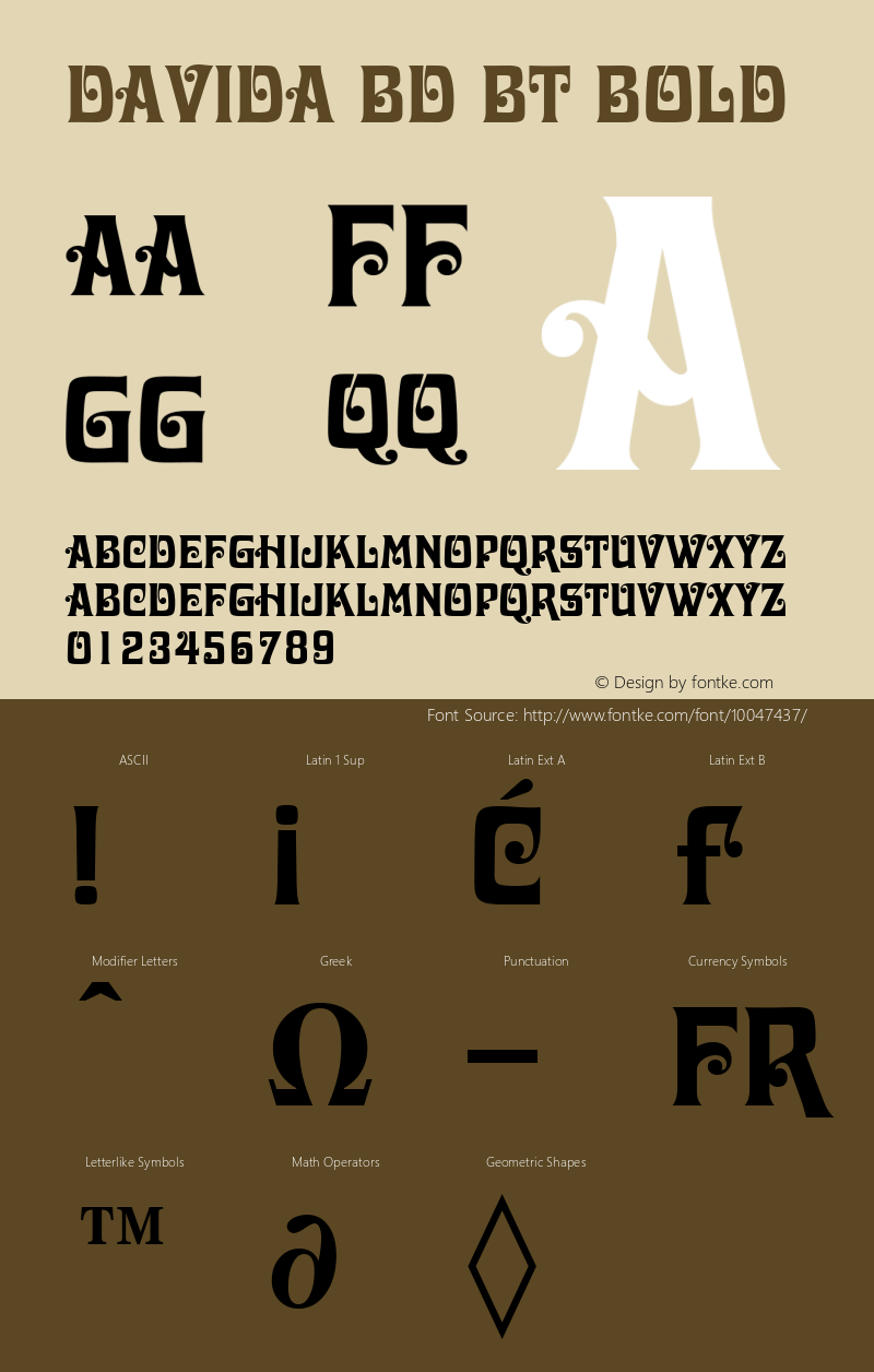 Davida Bd BT Bold mfgpctt-v1.52 Monday, January 25, 1993 4:51:20 pm (EST) Font Sample